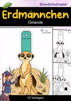 Vorschau - Mal- und Bastelvorlagen - Erdmännchen Girlande | Fensterdeko | Basteln | Ausmalbild | Ausschneiden | 15 Vorlagen - Deckblatt