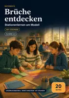 Vorschau - Stationenlernen - Brüche entdecken Klasse 5–6 – Stationenlernen am Modell mit Selbstkontrolle - Deckblatt