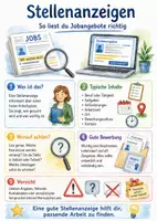 Vorschau - Arbeitsblätter - Lernplakat + Arbeitsblatt "Stellenanzeigen" + interaktive Lösung & MP3 + Mindmap + Infografik - Deckblatt