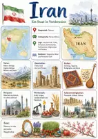 Vorschau - Arbeitsblätter - Lernposter + Arbeitsblätter zum Thema "Iran" + Lösung & MP3 + Mindmap + Infografik - Deckblatt