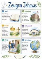 Vorschau - Arbeitsblätter - Lernposter + Arbeitsblatt "Zeugen Jehovas" + Onlineübung & MP3 + Mindmap + Infografiken - Deckblatt