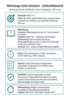 Vorschau - Stundenentwürfe - Sachunterricht Klasse 1/2: Werkzeuge sicher auswählen und benutzen - Seite 1