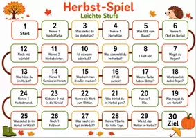 Vorschau - Stationenlernen - Brettspiel Herbst | Grundschule | DaZ/DaF/Deutsch - Seite 1