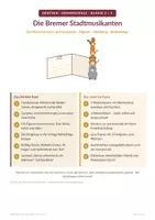 Vorschau - Unterrichtsreihen - Die Bremer Stadtmusikanten – Lesen Klasse 2/3 - Deckblatt