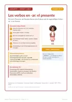 Vorschau - Unterrichtsreihen - Spanisch: Verben auf -ar im Presente - Deckblatt