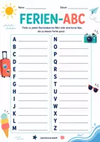 Vorschau - Arbeitsblätter - Ferienrückblick, Ferien-ABC - Deckblatt