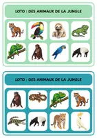 Aperçu - Jeux - Loto - Des animaux de la jungle - Page de couverture
