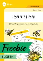 Vorschau - Arbeitsblätter - Lesekette Bienen – 28 Karten für gemeinsames Lesen mit Spaßfaktor - Deckblatt
