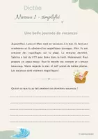 Vorschau - Arbeitsblätter - Dictées différenciées – Vive les vacances! L1_U2 - Seite 1