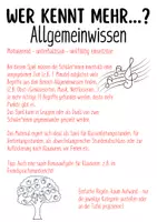 Vorschau - Arbeitsblätter - Wer kennt mehr... Allgemeinwissen - Deckblatt