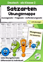 Vorschau - Anderer Materialtyp - Satzarten üben – Differenzierte Übungsmappe | Aussagesatz, Fragesatz & Aufforderungssatz | Deutsch Klasse 2 - Seite 1