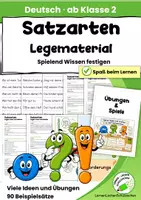 Vorschau - Anderer Materialtyp - Satzarten – 15 Lernspiele mit 90 Satzstreifen | Klasse 2–3 - Seite 1