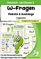 Vorschau - Poster - W-Fragen – Lernplakate & Poster | Deutsch Klasse 2 - Seite 1