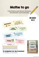 Vorschau - Aufgabenkarten - Mathe to go - Freiarbeit im ZR1000 - Deckblatt