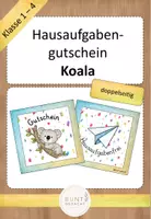 Vorschau - Bildkarten - Hausaufgabengutschein Klassentier Koala - Deckblatt