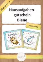 Vorschau - Bildkarten - Hausaufgabengutschein Klassentier Biene - Deckblatt