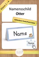 Vorschau - Poster - Editierbare Namensschilder Klassentier Otter - Deckblatt