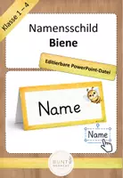 Vorschau - Poster - Editierbare Namensschilder Klassentier Biene - Deckblatt