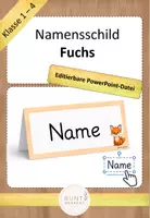 Vorschau - Poster - Editierbare Namensschilder Klassentier Fuchs - Deckblatt