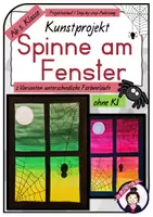 Vorschau - Stundenentwürfe - Kunst HALLOWEEN: Spinne am Fenster - Deckblatt