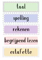 Voorbeeld - Dagritmekaarten en agenda thema soft pastel - Pagina 1