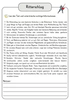 Vorschau - Arbeitsblätter - Ritterschlag Lesetext einfach verständlich mit Aufgaben, Lösungen und Wortspeicher - Seite 3