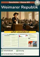 Vorschau - Stundenentwürfe - Weimarer Republik | Nationalversammlung, Verfassung und Parteien - Deckblatt