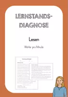 Vorschau - Arbeitsblätter - Lernstandsdiagnose Lesen - Wörter pro Minute - Deckblatt