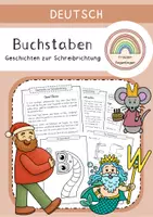 Vorschau - Arbeitsblätter - Geschichten zur Buchstabeneinführung/Schreibrichtung (1. Klasse & Vorschule) - Deckblatt