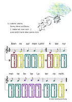 Vorschau - Arbeitsblätter - (B) 4 Kinderlieder für Herbst und Winter - Laterne, Laterne / Alle Jahre wieder / Schneeflöckchen, Weißröckchen / Es regnet - Singen, Glockenspiel, Blockflöte - Spielend leichter Einstieg für Anfänger / Bunte Noten Rainbow B - Seite 2