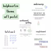 Voorbeeld - Hulpkaarten thema soft pastel - Voorblad