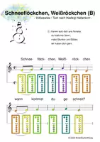 Vorschau - Arbeitsblätter - (B) Schneeflöckchen, Weißröckchen - Singen, Glockenspiel, Blockflöte / Kinderlieder - Spielend leichter Einstieg für Anfänger / Bunte Noten Rainbow B - Deckblatt