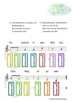 Vorschau - Arbeitsblätter - (B) Schneeflöckchen, Weißröckchen - Singen, Glockenspiel, Blockflöte / Kinderlieder - Spielend leichter Einstieg für Anfänger / Bunte Noten Rainbow B - Seite 1