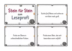 Vorschau - Aufgabenkarten - Stein für Stein zum Leseprofi - Deckblatt