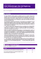 Vorschau - Arbeitsblätter - John Locke - Gesellschaftsvertrag, Naturrechte und Gewaltenteilung - Seite 1
