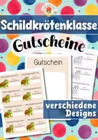 Vorschau - Mal- und Bastelvorlagen - Schildkrötenklasse - Gutscheine (Klassentier) - Deckblatt