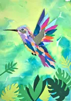 Vorschau - Stundenentwürfe - Kunst: "Mein schillernder Kolibri im Urwald" (3 coole Gestaltungsideen) - Seite 1