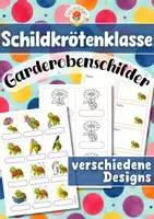 Vorschau - Mal- und Bastelvorlagen - Schildkrötenklasse - Garderobenschilder (Klassentier) - Deckblatt