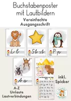 Vorschau - Fördermaterial/Inklusion - Buchstabenposter Buchstabenplakat Vereinfachte Ausgangsschrift - Deckblatt