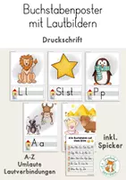 Vorschau - Fördermaterial/Inklusion - Buchstabenposter Buchstabenplakat Druckschrift - Deckblatt