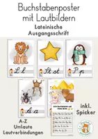 Vorschau - Fördermaterial/Inklusion - Buchstabenposter Buchstabenplakat Lateinische Ausgangsschrift - Deckblatt