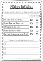 Vorschau - Arbeitsblätter - DaZ Grundschule: Sätze bilden. Satzbau. Syntax. Klasse 2, 3, 4, 5 - Seite 1