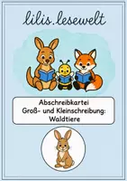 Vorschau - Stationenlernen - Groß-Kleinschreibung Abschreibkartei Wald- und Wiesentiere - Seite 1