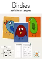 Vorschau - Unterrichtsreihen - Kunstreihe Birdies nach Hans Langner - Deckblatt