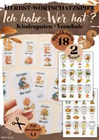 Vorschau - Spiele - Ich habe – wer hat? Herbst-Wortschatzspiel | Sprachförderung Kindergarten - Deckblatt