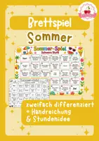 Vorschau - Stundenentwürfe - Brettspiel Sommer | Grundschule | DaZ/DaF/Deutsch - Deckblatt