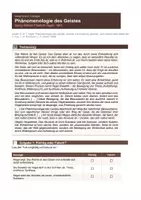 Vorschau - Arbeitsblätter - Hegel - Phänomenologie des Geistes - Seite 1