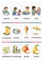 Vorschau - Fördermaterial/Inklusion - Kostenlose Wortschatzkarten | 12 Bildkarten für Kindergarten & Vorschule - Seite 1