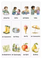 Vorschau - Fördermaterial/Inklusion - Kostenlose Wortschatzkarten | 12 Bildkarten für Kindergarten & Vorschule - Seite 2