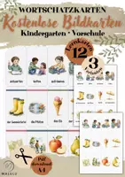 Vorschau - Fördermaterial/Inklusion - Kostenlose Wortschatzkarten | 12 Bildkarten für Kindergarten & Vorschule - Deckblatt